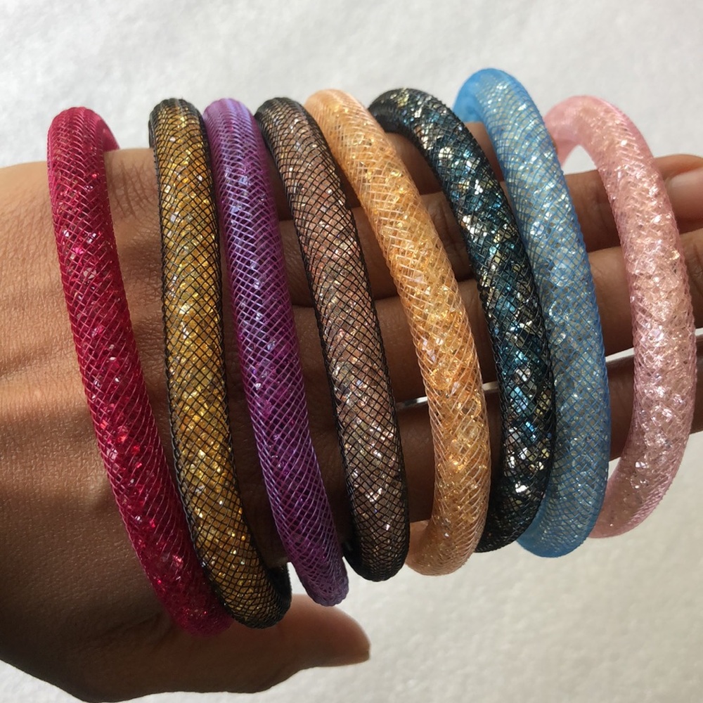 Multiple Colors Shiny Bracelets -8 Pieces- Large … - image 3